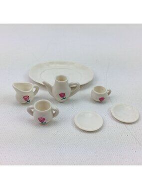 Fisher Price Playhouse Toy Plastic Tea Party Cup Saucer Serving Set Pretend Play
